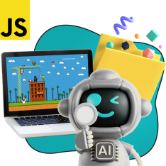 Язык программирования JavaScript + AI. Проектное обучение + геймификация + AI-помощники - КИБЕРшкола программирования для детей, компьютерные курсы для школьников, начинающих и подростков - KIBERone г. Щёлково
